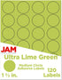 JAM PAPER Ultra Lime Green Circle Label Sticker Seals, 1 2/3 Inch Diameter, 120 Round Labels/Pack