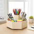 Fiwochic 360 Rotating Pencil Holder for Desk Bamboo Rotating Marker Pen Desk Organizer Art Supply Gifts or Desktop