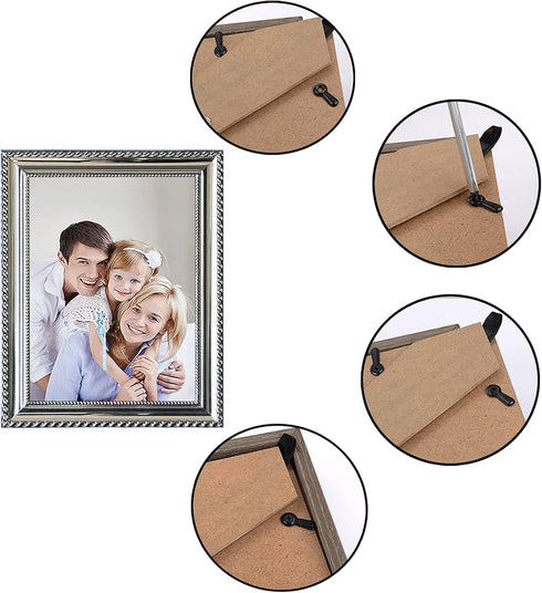 Picture Frame Turn Button Fasteners Set, 100 Pieces Hardware Clips with 100 Screws for Craft, Hanging Photos