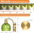 15 VerRon Rechargeable Battery Operated Wall Sconce with Green Glass Lampshade, Wireless Wall Scone Decor with Remote