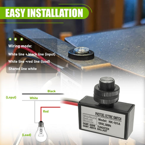 EPLZON 105V-130V Switch,3 Pack AC Photocell Light Sensor Light Control Sensor Photoelectric Switch Dusk to Dawn Sensor