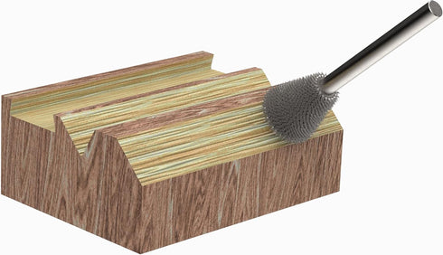 Kutzall Extreme Dove Tail Burr - 1/8" Shaft, Very Coarse Woodworking Attachment for Dremel, Foredom