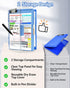 Clearview Clipboard with 2 Storage, Dry Erase 8.5x11 Heavy Duty Clipboards, Aqua Blue