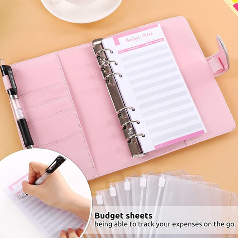 SKYDUE Budget Binder with Zipper Envelopes, Cash Envelopes and Expense Budget Sheets for Effective Budgeting