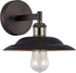 1 10" Industrial-Style Light Rubbed Bronze Wall Sconce Wide
