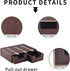 PU Leather Stackable Drawer Organizer - Handmade Storage Box with 2 Compartments for Tea Bags, Jewelry, Stationery