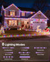 66FT 200LED 1800mAh IP67 8 ICRGB Trampoline Lights, Solar Rope Lights Outdoor, Waterproof, Solar Power Outdoor Light