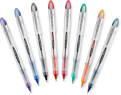 uniball Vision Elite Roller Ball Pen, Stick, Micro 0.5 mm, Black Barrel, Assorted Ink Colors