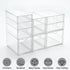 Prsildan Acrylic Drawer Makeup Organizer with 9 Drawers - Set of 3 Clear Stackable Storage Drawers for Vanity