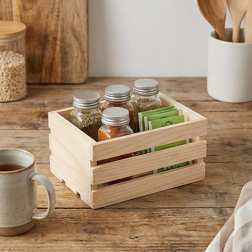 Vmohuyktx Rural Styles Pine Wood Miniature Box Decorative Storage Nesting Crates for Small Items Doll House Scene
