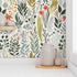 Custom Pre-Pasted Removable Wallpaper Swatch - Garden Vegetables in Green, Red, and Mint