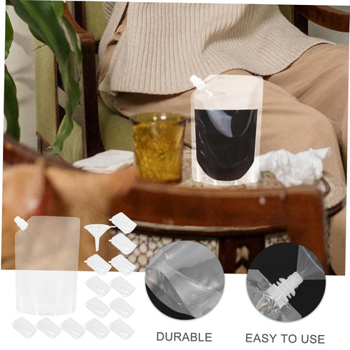 Liquid Beverage Storage Punch Bags Plastic Milk Holders Alcohol Pouches for Liquor Juice Containers for Party Leakproof