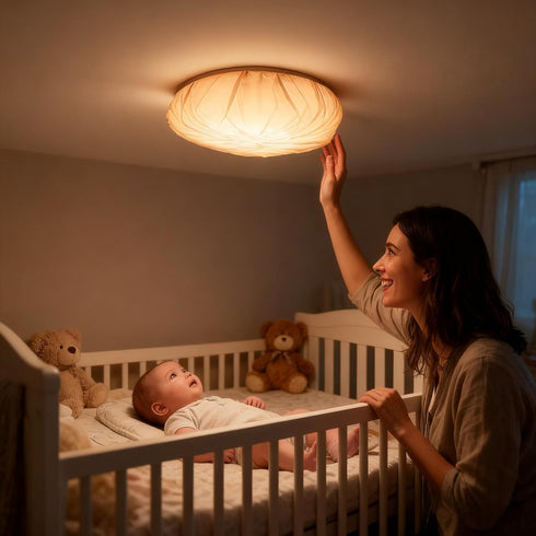 WZGO 2pcs (Khaki-45% 10-16in (27-41CM)) Baby Lamp Shade Cover - Soft Light for Night Feeding, Eye Protection, Prevents