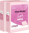 SUNEE 2 Pack 1.5 Inch Clear View Binder, PVC-Free, Pink Binder for School or Office (Fit 8.5x11 Inches)
