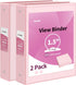 SUNEE 2 Pack 1.5 Inch Clear View Binder, PVC-Free, Pink Binder for School or Office (Fit 8.5x11 Inches)