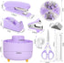 SKYDUE Purple Office Supplies Set, 10PCS Purple Desk Accessories, Pencil Holder, Stapler, Tape Dispenser, Scissors