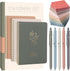Cute Spiral Notebook Set for Women, Bible Journal Set, 3 Pack A5 Notebooks, Gel Pens, Sticky Notes, Gift Box