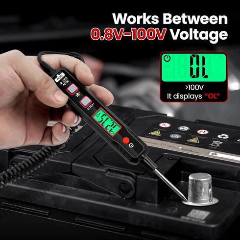 OBDResource Car Voltage Power Circuit Probe Tester, 0.8-100V DC Voltage Automotive Test Light with Continuity