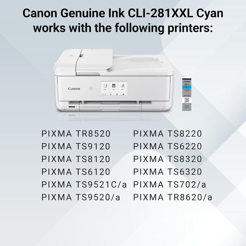 Canon CLI-281 TR8520, TS9120,TS8120, TS6120, TS9521C/a, TS9520/a, TS8220, TS6220, TS8320, TS6320, TS702/a, TR8620/a XXL