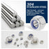 Vifmy Kit(360Pcs)M3 M4 M5 M6 M8 M10 M12 Sets,Bright Metric Hex Nuts&Locknuts Assortment Stainless Steel Assorted Hex