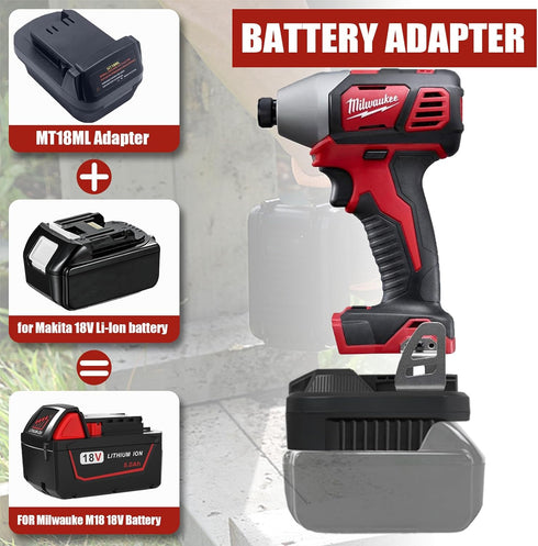 for Makita to Milwaukee Battery Adapter compatible with Makita 18V lithium battery BL1815 BL1820 to replace for Milwaukee 18V Lithium Battery 48-11-1811 work for Milwaukee M18 18V Power Tools