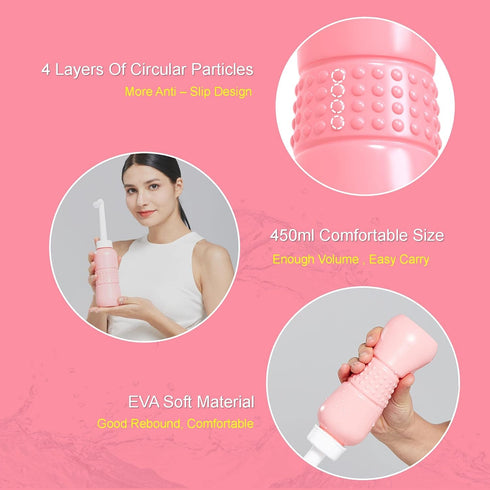AQUAMASTER 2PCS- 650ml 22oz Big Portable Bidet Peri Bottle for Postpartum Essentials, Feminine Care Perineal Wash