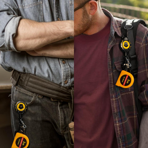 MNGARISTA Upgraded Heavy Duty Retractable Keychain, 10 oz Retraction with Belt Clip and Carabiner, 2 Pack