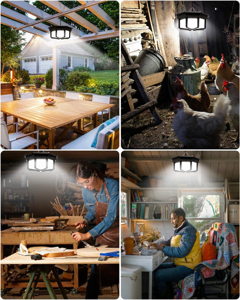 288LED 360Lighting Sensor/5 AEQ Solar Shed Light Indoor Outdoor Solar Lights Work in Daytime with Remote Control