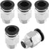 5Pcs Male Straight Push to Connect Fittings, 10mm Tube OD x 1/4 inch NPT Thread for Pneumatic Hose