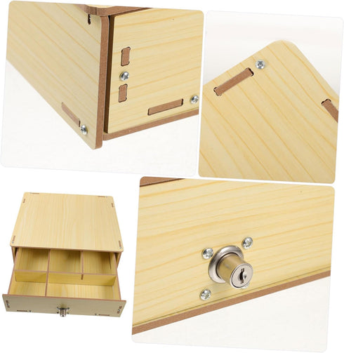 Wooden Cash Drawer Organizer - Change Storage Box for Desk and Business Use