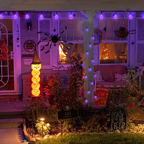 L LAMPOP 20 8 LED Decorations Crystal Globe Solar String Outdoor Lights with Lighting Modes Waterproof Solar Powered