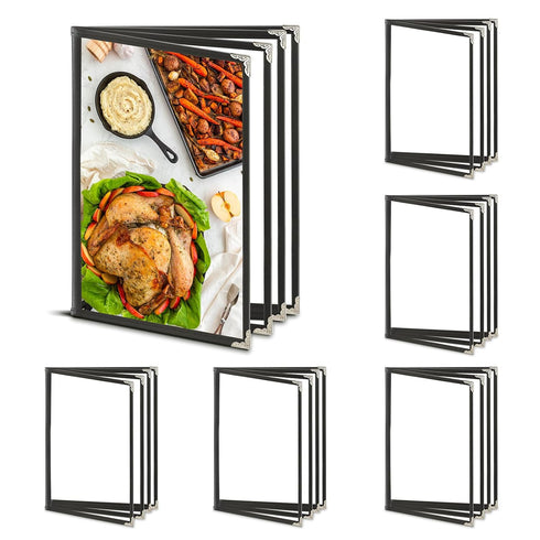 Aijmguo 6 Pack Menu Covers 8.5 X 11 Inch,Menu Holder 4 Page 8