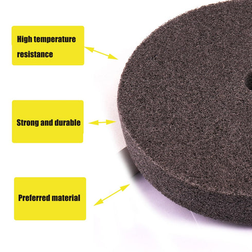 6 Inch Wheel,7P Wheel,180# Fiber Buffing Hardness Fiber Polishing Quick Changed Replacement Pad for Bench Buffer/Bench