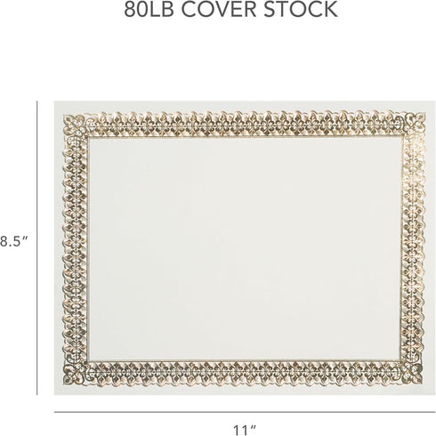Gartner Studios Gold Foil Certificate Paper, 80lb, 15 Count, 8.5” x 11”, Parchment Design