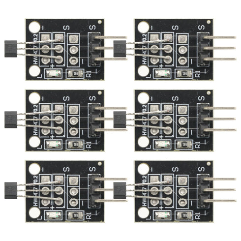 GODIYMODULES 6Pcs A3144 5V Hall Effect Magnetic Sensor Module Hall Effect Sensor for Arduino PIC AVR Smart Cars DC
