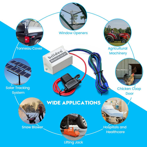12 10A Linear Actuators for Wiring, Switch and Relay Kit, Briidea Linear Actuator Switch for Volt Linear Actuators