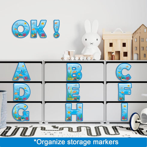 Qyeahkj 150 PCS Large 7" Font Bulletin Board Letters Punctuation Cutout Combo Under The Sea Theme for Classroom Decor