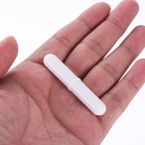 MECCANIXITY 60mm x 10mm Magnetic Stirrer Mixer Stir Bar Rod with Ring Shape PTFE Coating, White - 3Pcs