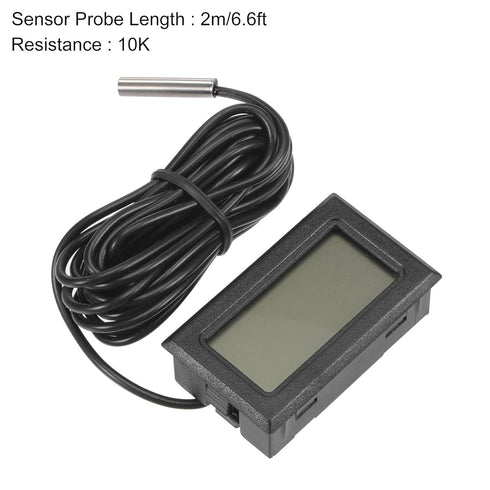 uxcell Digital Thermometer -50 to 110 Degree 10K Temperature Gauge Tester with 2m Sensor Probe