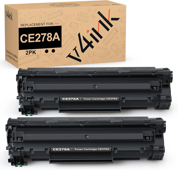 v4ink 2PK Compatible CE278A Toner Cartridge Replacement for HP 78A Black Ink for Laserjet P1606dn M1536dnf P1560 P1566