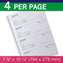 Gimehome 2-Part 7-5/8" 11" 200 Sets 4 Page(1pack) Money and Rent Receipt Book Carbonless x Spiral Bound per Book