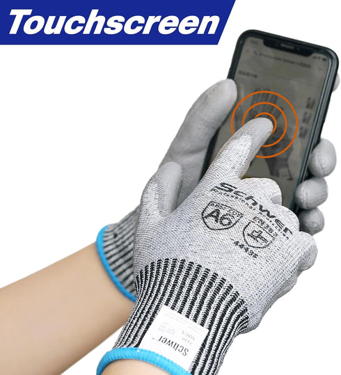 Schwer 3 Pairs AIR-SOFT Cut Resistant Gloves AR7120 ANSI A6 Touchscreen for Men Women