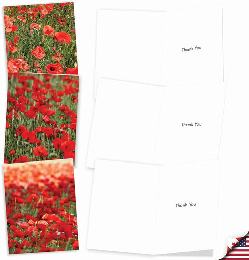 The Best Card Company - 10 Assorted Thank You Notecards Bulk Box Set 4 x 5.12 Inch with Envelopes (10 Designs, 1 Each)