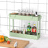 SPACELEAD Slim Storage Cart - 3 Tier Bathroom Rolling Utility Cart, Mobile Shelving Unit for Office, Green