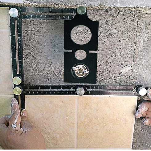 Multi-Angle Measuring Ruler | Universal 12-Sided Hole Positioning Aluminum Alloy Template Tool with Drilling Locator