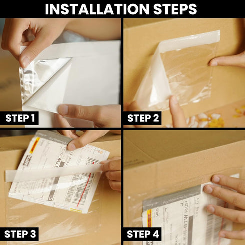 Shipping Label Sleeves, 200Pcs, 7.5x5.5 Inches, Packing Slip Envelope Pouches with Self-Adhesive Peel & Seal