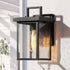 Black Outdoor Wall Lights, Farmhouse Exterior Wall Sconces Light Fixture with Seeded