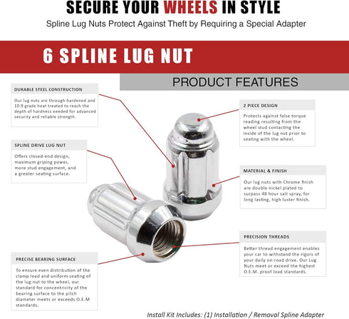 Wheel Accessories Set of ATV/UTV 16 Chrome 10x1.25 Lug Nuts 1.38" Long for Small Diameter Bulge Acorn