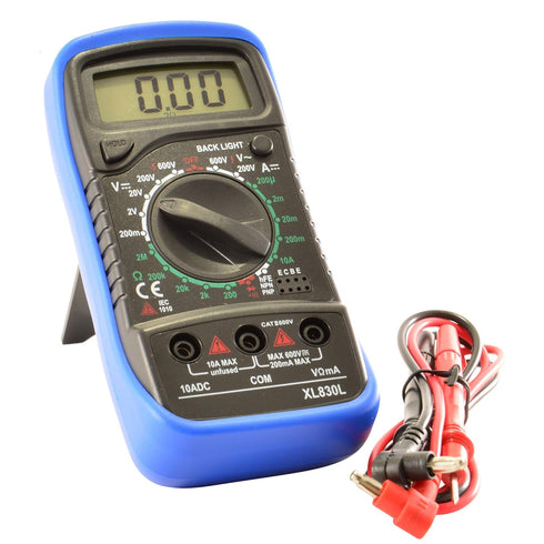 JacobsParts Digital Multimeter, AC DC Voltmeter Ammeter Ohmmeter Volt Tester Model XL830L