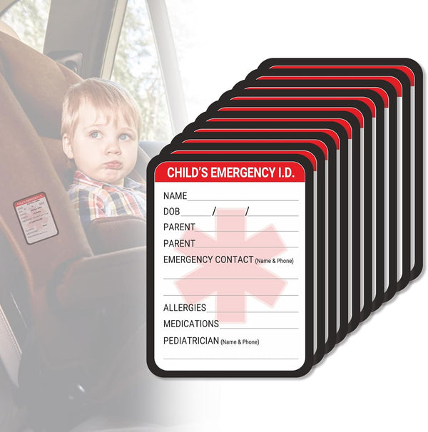 50 Pcs Infant Emergency Contact I.C.E. Stickers - Child Contact Information Tags